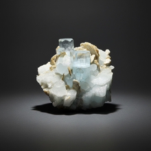 Load image into Gallery viewer, Premium Aquamarine with Mica on Matrix  Collector Mineral Specimen – Nagar Valley, Pakistan

