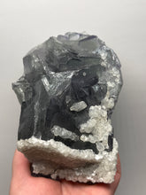 Load image into Gallery viewer, Premium Cubic Green–Purple Phantom Fluorite with Flower Calcite on Matrix

Xianghualing Mine, Hunan Province, China
