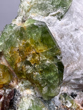 Load image into Gallery viewer, Electric Green Diopside on Quartz – Collector Mineral Specimen (Gilgit-Baltistan) Pakistan
