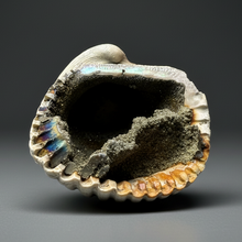 Load image into Gallery viewer, Bivalve (Pelecypoda) Fossil Sea Shell with Chalcopyrite | Mineralized Fossil Specimen | Indonesia
