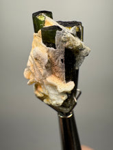 Load image into Gallery viewer, Green Cap Stak Nala Tourmaline with Cleavelandite – Haramosh Mountains, Pakistan | Thumbnail Specimen

