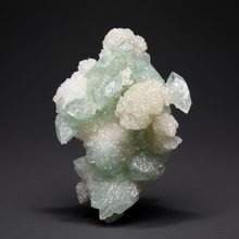 Load image into Gallery viewer, Luminous Mint Apophyllite with Glittering Druzy Sugar Quartz – India
