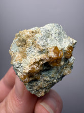 Load image into Gallery viewer, Hessonite Garnet Cluster on Matrix – Natural Collector Specimen from Pakistan | High-Grade Orange-Red Garnet Crystals
