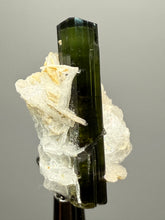 Load image into Gallery viewer, Dark Green Cap Stak Nala Tourmaline with Cleavelandite Flower – Haramosh Mountains, Pakistan | Thumbnail Specimen

