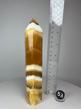 Load image into Gallery viewer, Coco Mango Onyx Calcite Obelisk Tower
