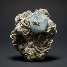 Load image into Gallery viewer, Premium Aquamarine with Mica on Matrix  Collector Mineral Specimen – Nagar Valley, Pakistan
