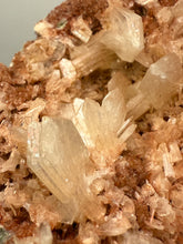 Load image into Gallery viewer, Shiny Peach Stilbite on Druzy Red Heulandite – High-Grade Collector Mineral Specimen from India
