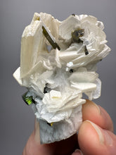 Load image into Gallery viewer, Dark Green Cap Stak Nala Tourmaline on Cleavelandite Matrix – Haramosh Mountains, Pakistan
