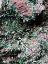 Load image into Gallery viewer, Brochantite Collector Mineral Specimen – Vivid Green Copper Crystals from Morocco
