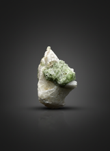 Load image into Gallery viewer, Electric Green Diopside on Quartz – Collector Mineral Specimen (Gilgit-Baltistan) Pakistan
