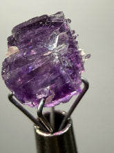 Load image into Gallery viewer, Rhodochrosite + Quartz on Purple Isometric Fluorite (Thumbnail Specimen) | Wutong Mine, China
