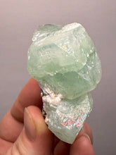 Load image into Gallery viewer, High-Grade Gemmy Green Apophyllite on White Stilbite  | Deccan Traps, Maharashtra, India

