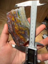 Load image into Gallery viewer, PREMIUM DISPLAY or LAPIDARY SLAB • Moroccan “Dream Landscape Jagate” (Purple, Teal, Red, Green, Red, Yellow &amp; Orange Moss Plume Agate + Jasper) Stone • Double Sided • High Atlas Mountains • Unpolished

