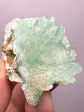 Load image into Gallery viewer, Luminous Mint Apophyllite with Glittering Druzy Sugar Quartz – India

