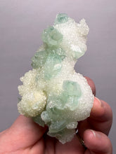 Load image into Gallery viewer, Luminous Mint Apophyllite with Glittering Druzy Sugar Quartz – India
