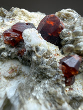 Load image into Gallery viewer, High-Grade Naturally Faceted Red Spessartine Garnet on Matrix — Skardu, Pakistan
