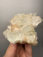 Load image into Gallery viewer, High-Grade Light Green Apophyllite on Pink Stilbite Zeolite | Indian Collector Mineral Specimen
