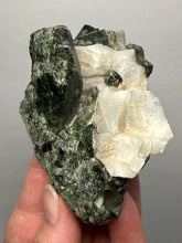 Load image into Gallery viewer, Electric Green Diopside on Quartz – Collector Mineral Specimen (Gilgit-Baltistan) Pakistan
