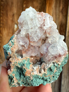 Red Apophyllite on Green Heulandite • Maharashtra, India