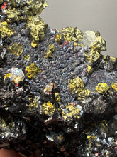 Load image into Gallery viewer, 6.1” New Find: Huanzala Mine Peru Sphalerite + Chalcopyrite + Apatite + Calcite + Quartz | Collector Display Specimen

