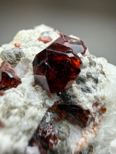 Load image into Gallery viewer, High-Grade Naturally Faceted Red Spessartine Garnet on Matrix — Skardu, Pakistan
