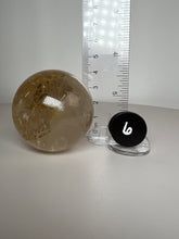 Load image into Gallery viewer, Dendrite Manganese Included Iron Oxide Quartz (Golden Healer) Sphere • RARE
