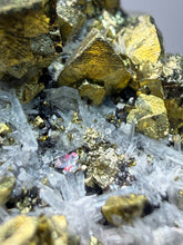 Load image into Gallery viewer, 3” New Find: Huanzala Mine Peru Sphalerite + Chalcopyrite + Apatite + Calcite + Quartz | Collector Display Specimen

