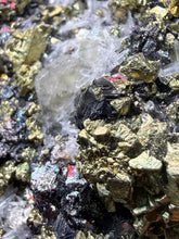 Load image into Gallery viewer, 3” New Find: Huanzala Mine Peru Sphalerite + Chalcopyrite + Apatite + Calcite + Quartz | Collector Display Specimen
