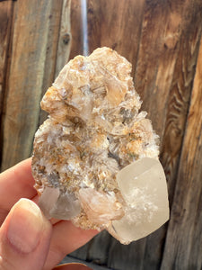 Yellow Diamond Calcite + Pearl Heulandite • Maharashtra, India