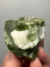 Load image into Gallery viewer, Electric Green Diopside on Quartz – Collector Mineral Specimen (Gilgit-Baltistan) Pakistan
