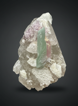 Load image into Gallery viewer, Pink Morganite, Mint Green Tourmaline, Purple Lepidolite in Shiny Quartz – Pegmatite Mineral Specimen from Pakistan
