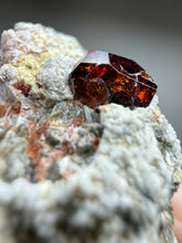 Load image into Gallery viewer, High-Grade Naturally Faceted Red Spessartine Garnet on Matrix — Skardu, Pakistan
