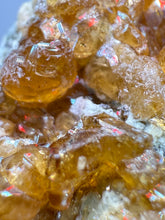 Load image into Gallery viewer, Hessonite Garnet Cluster on Matrix – Natural Collector Specimen from Pakistan | High-Grade Orange-Red Garnet Crystals
