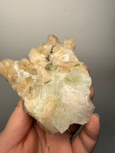 Load image into Gallery viewer, High-Grade Light Green Apophyllite on Pink Stilbite Zeolite | Indian Collector Mineral Specimen
