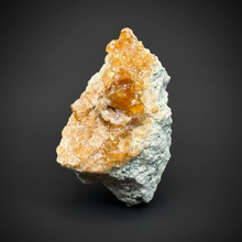 Load image into Gallery viewer, Hessonite Garnet Cluster on Matrix – Natural Collector Specimen from Pakistan | High-Grade Orange-Red Garnet Crystals
