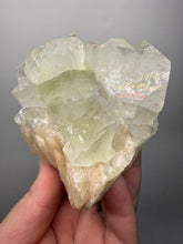 Load image into Gallery viewer, High-Grade Light Green Apophyllite on Pink Stilbite Zeolite | Indian Collector Mineral Specimen
