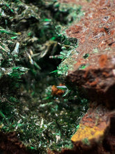 Load image into Gallery viewer, Brochantite Collector Mineral Specimen – Vivid Green Copper Crystals from Morocco
