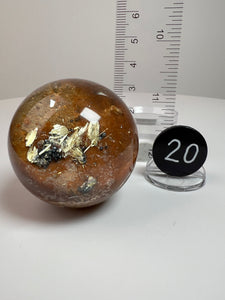 Garden Quartz Golden Rutile and/or Cubic Golden Pyrite Sphere • High Grade • RARE