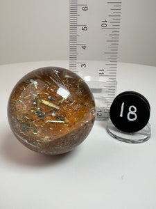 Garden Quartz Golden Rutile and/or Cubic Golden Pyrite Sphere • High Grade • RARE