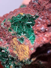 Load image into Gallery viewer, Brochantite Collector Mineral Specimen – Vivid Green Copper Crystals from Morocco
