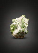 Load image into Gallery viewer, Electric Green Diopside on Quartz – Collector Mineral Specimen (Gilgit-Baltistan) Pakistan
