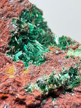 Load image into Gallery viewer, Brochantite Collector Mineral Specimen – Vivid Green Copper Crystals from Morocco
