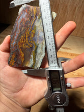 Load image into Gallery viewer, PREMIUM DISPLAY or LAPIDARY SLAB • Moroccan “Dream Landscape Jagate” (Purple, Teal, Red, Green, Red, Yellow &amp; Orange Moss Plume Agate + Jasper) Stone • Double Sided • High Atlas Mountains • Unpolished

