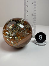 Load image into Gallery viewer, Garden Quartz Golden Rutile and/or Cubic Golden Pyrite Sphere • High Grade • RARE
