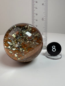 Garden Quartz Golden Rutile and/or Cubic Golden Pyrite Sphere • High Grade • RARE