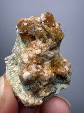 Load image into Gallery viewer, Hessonite Garnet Cluster on Matrix – Natural Collector Specimen from Pakistan | High-Grade Orange-Red Garnet Crystals
