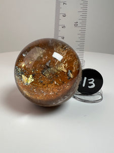 Garden Quartz Golden Rutile and/or Cubic Golden Pyrite Sphere • High Grade • RARE