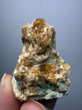 Load image into Gallery viewer, Hessonite Garnet Cluster on Matrix – Natural Collector Specimen from Pakistan | High-Grade Orange-Red Garnet Crystals
