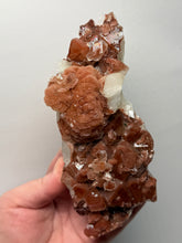 Load image into Gallery viewer, Rare Red Apophyllite + Druzy Red Stilbite Flowers — Deccan Traps, India
