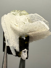 Load image into Gallery viewer, Dark Green Cap Stak Nala Tourmaline with Cleavelandite Flower – Haramosh Mountains, Pakistan | Thumbnail Specimen
